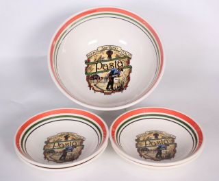 Himark Buona San Remo Stripe Pasta Bowls Serving Set Of 5 Ceramic Italy Vintage
