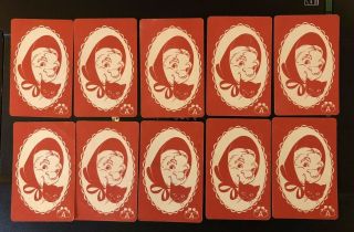 10 Vintage Playing Cards Arrco Pla - Mor Old Maid Game Different Characters A 2