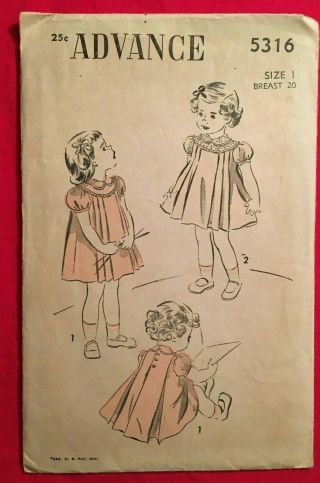 Vintage Sewing Pattern: Little Girl 