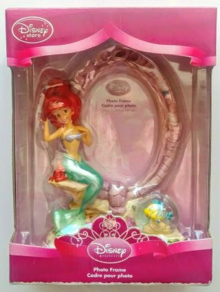 Nwt Disney Store The Little Mermaid Ariel Globe 3d Photo Frame Stand Figure Doll