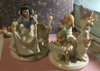 Disney’s Snow White And The Seven Dwarfs Lenox Fine Ivory Candlestick Holder Set