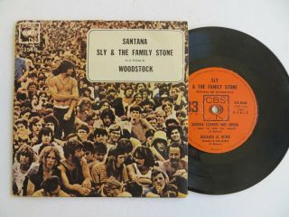 Santana / Sly & The Family Stone ‎woodstock Rare Uruguay 1970 Ep
