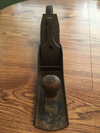 Vintage Stanley Bailey No.  7 Corrugated Wood Plane With 10” Plane