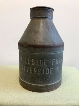 Millside Farms Riverside Jersey Antique Metal Vintage Milk Cream Can Jug