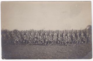 Rppc British Infantry Soldiers Group Photo Soldiers Vickers Machine Guns Wwi C6