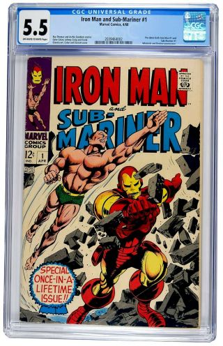 Comic Book Iron Man And Sub - Mariner 1 Cgc 5.  5
