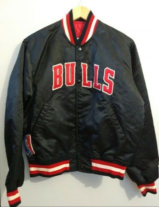 Vintage Starter Jacket 90 Chicago Bulls Size Medium Color Black Nba