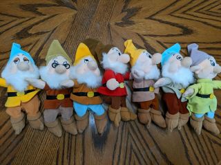 Complete Set Of 7 Disney Snow White Seven Dwarfs 12 " Plush Toy