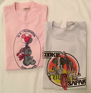 2 - Vintage 1980’s Girl Scout T - Shirts | Youth Medium 10 - 12,  Cookie Safari