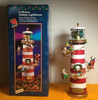 Vintage Rare - 1996 Mickey Unlimimr.  Christmas A Mickey Holiday Lighthouse