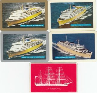 Aussie Ads - Steamships - 5 Single Vintage Swap Playing Cards