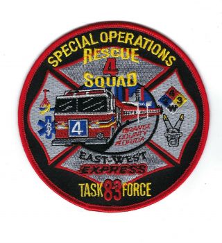 Orange County Fl Florida Fire Dept.  Special Operations Rescue 4 Patch -