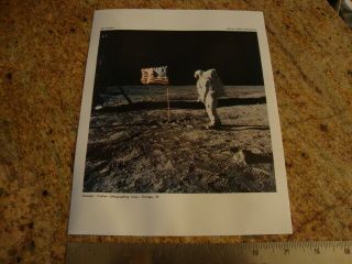 1969 Aldrin Poses Near Deployed U.  S.  Flag On The Moon Official Nasa Photograph