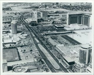 Press Photo Aerial Las Vegas Strip Scene Ca 1970s Nevada