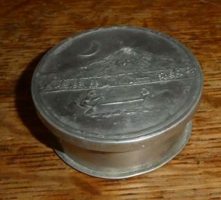 Vintage Boy Scouts Collapsible Metal Cup Camping Moon Canoe Outdoors Scene Tr