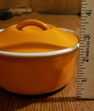 Le Creuset Flame Orange Enameled Cast Iron Mini Cocotte 14 Casserole Dish w/Lid 2