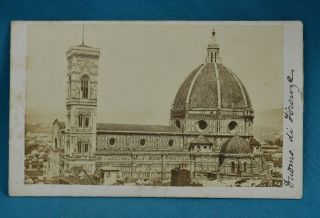 1860/70s Cdv Photo Carte De Visite Italy Firenze Florence Duomo Cathedral