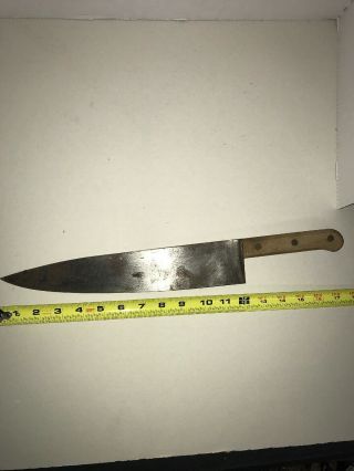 Chef Butcher 17 Inch Butcher Knife 3 Rivet Wood Handle.  Us Military Kitchen Camp