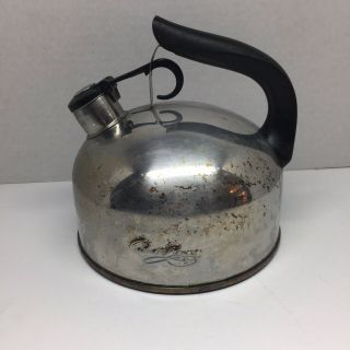Vintage Revere Ware 1801 Copper Bottom Whistling Tea Kettle Pot 1 Qt