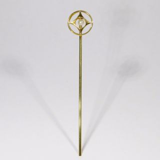 Antique Art Deco 14k Gold Seed Pearl Stick Pin (rl1708o)