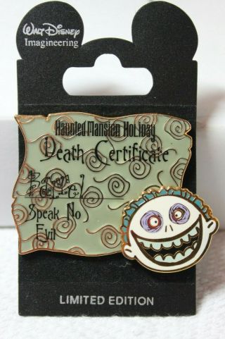 Wdi - Haunted Mansion Holiday Death Certificate - Barrel Pin 66533