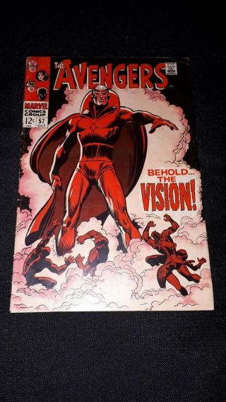 Avengers 57 1st Appearance Of The Vision 1968 Marvel Fn/fn -
