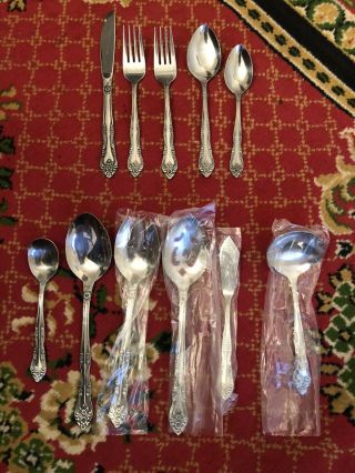 54 Piece Service For 8 Dream Rose By Stanley Roberts Rogers Stainless Tableware