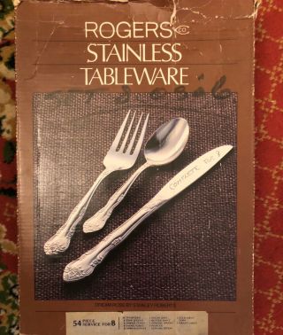 54 Piece Service For 8 Dream Rose By Stanley Roberts Rogers Stainless Tableware 3