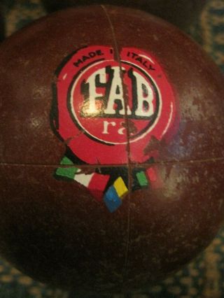 Vintage Fabra Italian Bocce Ball Set With Mesh Bag 2