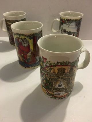 Dunoon Christmas Cheer Made In Scotland Holiday Mugs Set Of 4 Euc