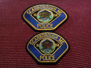 2 Scarborough Maine Police Patch Subtle Differences