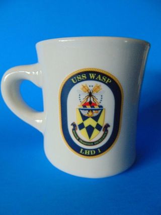 Us Navy Uss Wasp Lhd 1 Commissioned July 1989 Mil - Art China 8 Oz Coffee Cup Mug