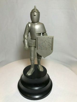 Thorens Knight Lighter Music Box Suit Of Armor With Shield Vintage - Blue Danube