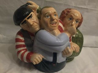 Clay Art 1997 The Three Stooges Moe And Larry And Curly Cookie Jar Hand Painted