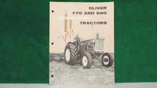 Oliver Tractor Brochure On 770 And 880 Wheatland Tractors,  From 1959,  Very Good.
