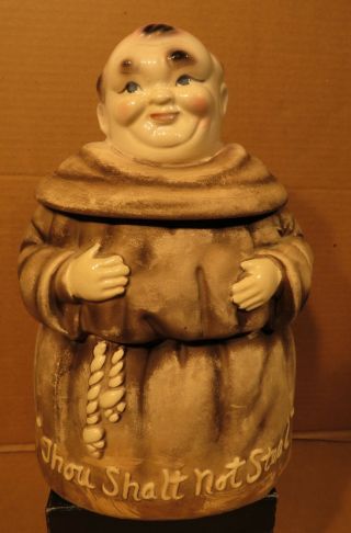 Thou Shalt Not Steal Monk Friar Tuck Cookie Jar Made In Japan