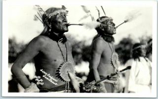 1930s Native Americana Rppc Postcard " Sioux Indian Sun Dance " Bell Photo 163