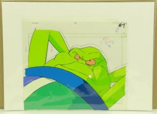 The Real Ghostbusters: Slimer Orig Hand Painted Cel & Pencil Sketch W/ 10 - 10