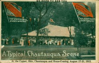 1915 Postcard Cygnet Ohio Wood County A Typical Chautauqua Scene