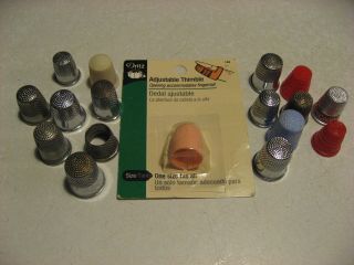 Set Of Thimbles Handy To Have Around Plastic•metal•olson Rug Co Chicago•germany