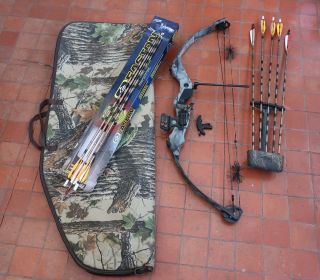 Vintage Jennings Archery Sonic 300 Compound Bow Case And Arrows Rh