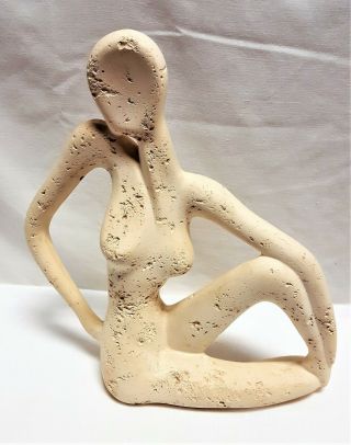 Vintage Jaru California Molded Stone Composite Sculpture Abstract Female Nude Ct