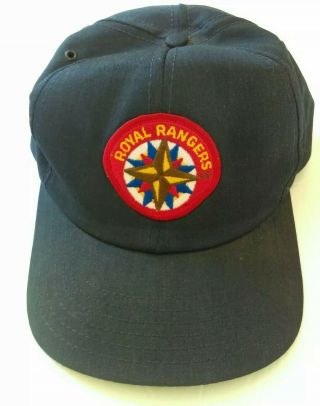 Vintage Royal Rangers Patch Hat Snapback Cap Navy Blue Paramount Made In Usa