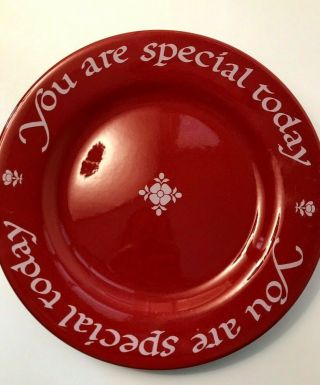 You Are Special Today,  Plate By Red Plate Company,  1979,  10.  5 ",  Euc