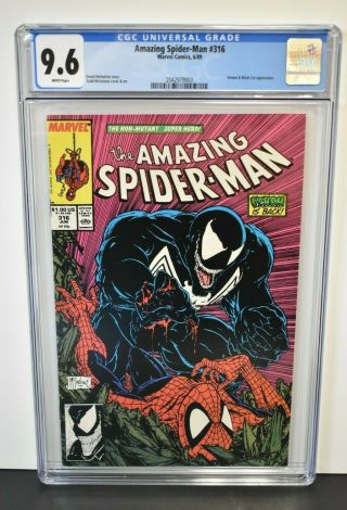 Spider - Man 316 (1989) Cgc Graded 9.  6 Venom Todd Mcfarlane Cover Art