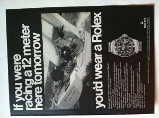 1969 ROLEX SUBMARINER CHRONOMETER PRINT ADVERTISING - IF YOU WERE RACING.  AD 2