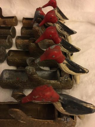 Set Of 12 Vintage CAST IRON Woodpecker BIRD Cigarette Holder DISPENSERS 1940sE12 3