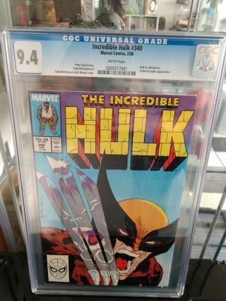 The Incredible Hulk 340 Cgc 9.  4 (feb 1988,  Marvel)