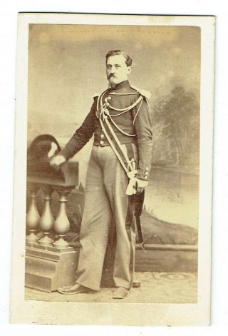 Victorian Cdv Photo French Military Soldier Uniform Paris Photographer