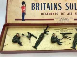 Vintage Britains Soldiers Lead Toy Set 1318 Brt Machine Gunners Sitting Lying 2